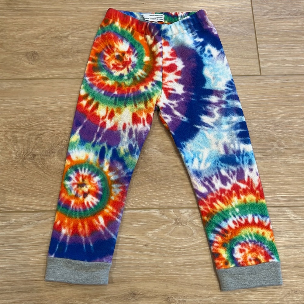 Handmade tie dye baby fleece pants size 12-18 months